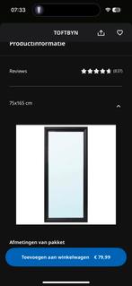 Grote spiegel, Ophalen, Zo goed als nieuw, Rechthoekig, Minder dan 100 cm