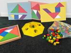 educatief en creatief met tangram en houten kralen, knikkers, Ophalen of Verzenden, Zo goed als nieuw, Puzzelen