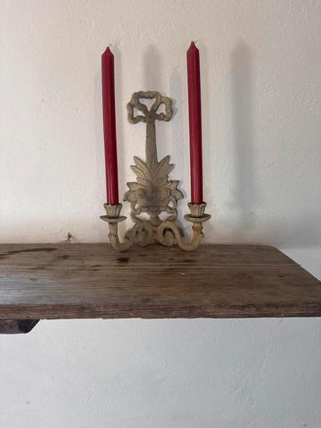 Brocante Muur Kaarsenkandelaar - 33cm beschikbaar voor biedingen