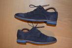 Van Lier blauw suede bruin leren derby dress shoes SIZE UK 6, Blauw, Van Lier, Ophalen of Verzenden, Zo goed als nieuw