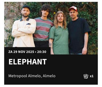 1 ticket Elephant in Metropool Almelo beschikbaar voor biedingen
