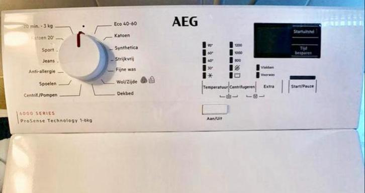 Wasmachine AEG LTR6162K met factuur ZGAN, Witgoed en Apparatuur, Wasmachines, Zo goed als nieuw, Bovenlader, 4 tot 6 kg, 85 tot 90 cm