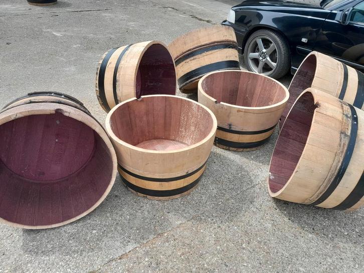 Eiken plantenbakken boombak wijnvaten 228 ltr tot 500 ltr., Tuin en Terras, Bloembakken en Plantenbakken, Zo goed als nieuw, Hout