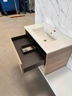 Badkamermeubel 80cm - Grey Oak- keramische wastafel, Nieuw, Minder dan 100 cm, Wastafelkast, 25 tot 50 cm