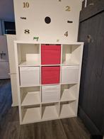 Ikea kallax vakkenkast wit met 5 inzetten., Ophalen, Gebruikt, 25 tot 50 cm, Minder dan 100 cm