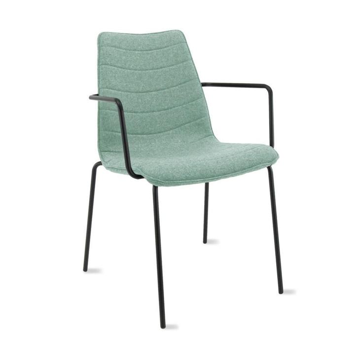 MN Wolvilt Vierpoot Vergaderstoel Met Arm, Huis en Inrichting, Stoelen, Nieuw, Eén, Metaal, Stof, Overige kleuren, Ophalen of Verzenden