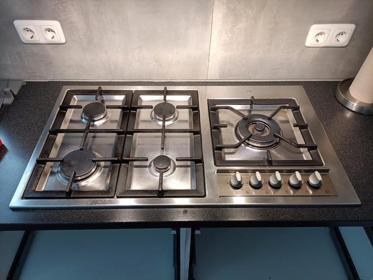 RVS Gaskookplaat Etna 5 pits, Witgoed en Apparatuur, Kookplaten, Inbouw, Gas, 5 kookzones of meer, Ophalen