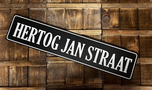 Hertog Jan Straat reclamebord van dibond wandbord, Verzamelen, Biermerken, Nieuw, Hertog Jan, Ophalen of Verzenden