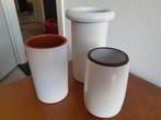 Set vintage witte vaasjes, Rond, Ophalen of Verzenden, Zo goed als nieuw, Minder dan 25 cm