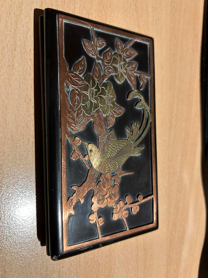 Antiek snuifdoosje met koper afbeelding ca 1880, Antiek en Kunst, Antiek | Overige Antiek, Ophalen of Verzenden