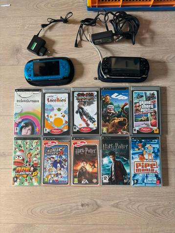 PSP Lot: 2 Consoles + 10 Games! beschikbaar voor biedingen
