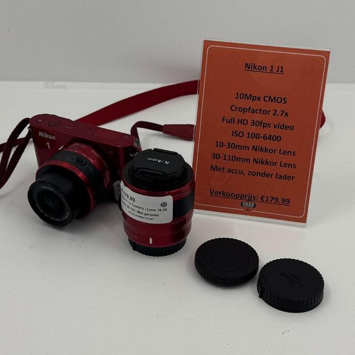 Nikon 1 1J Camera | 2 lenzen | Met accu | Zonder lader, Audio, Tv en Foto, Fotocamera's Digitaal, Zo goed als nieuw, Compact, Nikon