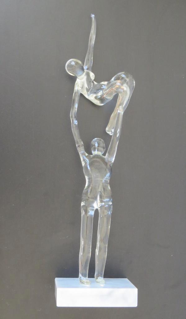 Glazen dansers beeld, Verzamelen, Beelden en Beeldjes, Gebruikt, Mens, Ophalen of Verzenden