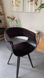Eetkamerstoel 6x trendhopper zwart fluweel, Huis en Inrichting, Stoelen, Ophalen, Gebruikt, Zwart, Stof