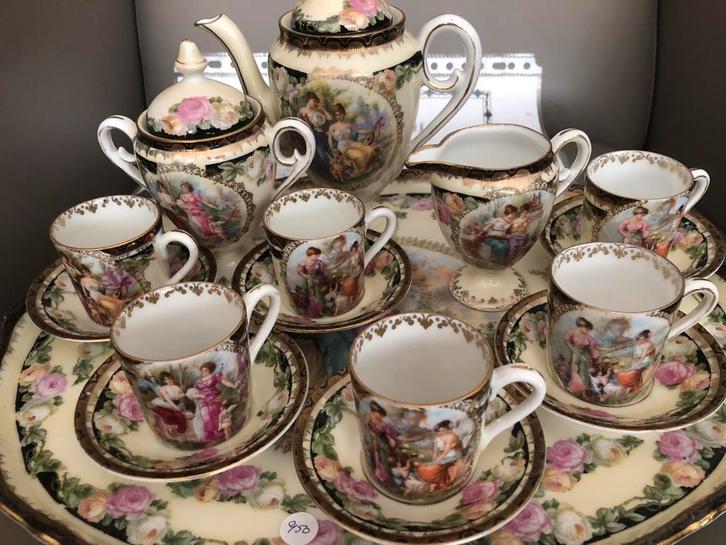 Weens Mocca Servies, 6-delig, ca. 1861, Antiek en Kunst, Antiek | Servies compleet, Ophalen