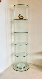 Vintage design glazen draaibare vitrine etagère display, Ophalen, Zo goed als nieuw
