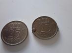2 kwartjes 25 ct uit 1948, Postzegels en Munten, Munten | Nederland, Ophalen of Verzenden, Koningin Wilhelmina, 25 cent, Setje
