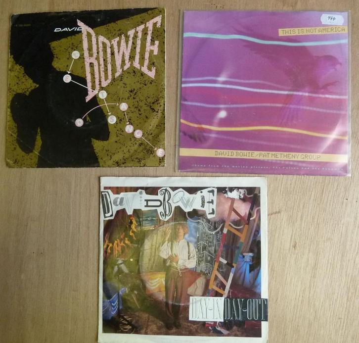 3x Singletjes 45 toeren DAVID BOWIE, Cd's en Dvd's, Vinyl Singles, Gebruikt, Single, Pop, 7 inch, Ophalen of Verzenden