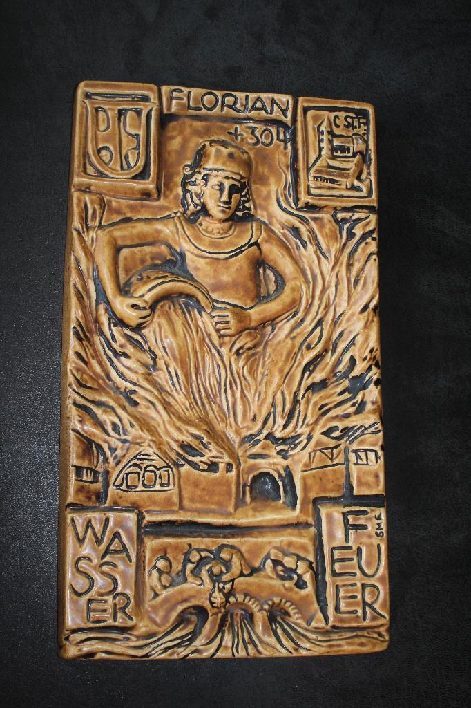 wandbord heilige voor brandweerlieden, Antiek en Kunst, Antiek | Wandborden en Tegels, Ophalen