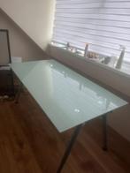 IKEA bureau galant 160x80 cm glazenblad, Huis en Inrichting, Ophalen, In hoogte verstelbaar, Gebruikt, Bureau