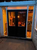 T.e.a.b. Hard houten buiten deuren Openslaand, Doe-het-zelf en Verbouw, Deuren en Horren, Ophalen, Gebruikt, Buitendeur, Glas