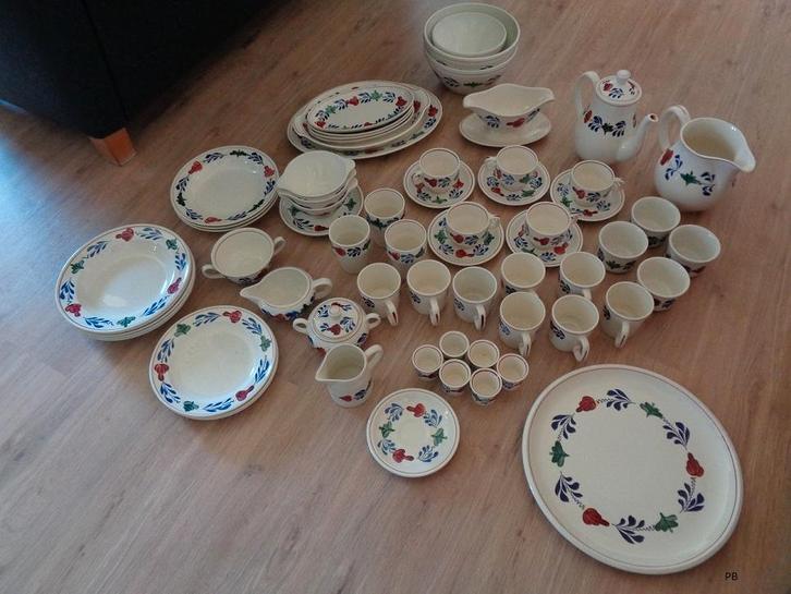 Mooi Groot Boerenbont Servies/Collectie (+-57 Items), Huis en Inrichting, Keuken | Servies, Gebruikt, Compleet servies, Boerenbont