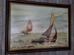 Schilderij V. Dam - Zeilboten op Zee, Ophalen of Verzenden