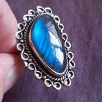 Zilveren Ring met Labradoriet maat 17, Verzenden, Zo goed als nieuw, 17 tot 18, Dame