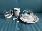 Setje servies met koeien, Ophalen of Verzenden, Porselein, Overige stijlen, Bord(en)