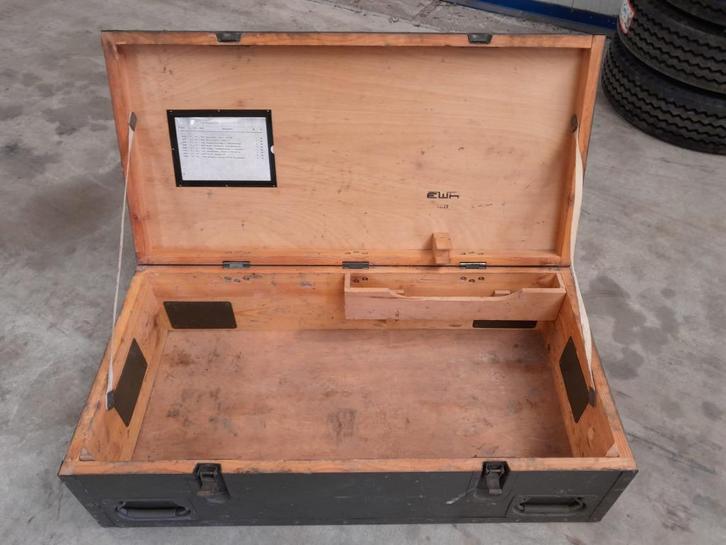 Gebruikte houten Legerkisten, Huis en Inrichting, Tafels | Salontafels, Gebruikt, Minder dan 50 cm, 50 tot 100 cm, 50 tot 100 cm