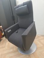 Prominent Toscana Relaxfauteuil - Zwart Leer/Grijs Stof, Huis en Inrichting, Fauteuils, Metaal, 75 tot 100 cm, Ophalen of Verzenden