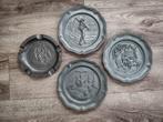 Prachtige set tinnen wandborden, antiek engelentin asbak., Antiek en Kunst, Antiek | Tin, Ophalen of Verzenden