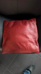 Leolux kussen - Donkerrood Senso Leer, Ophalen of Verzenden, Zo goed als nieuw, Rood, Vierkant