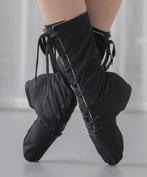 Zwarte dames canvas jazzlaarzen / hoge jazz laarzen dans, Verzenden, Nieuw, Zwart, Dansschoenen