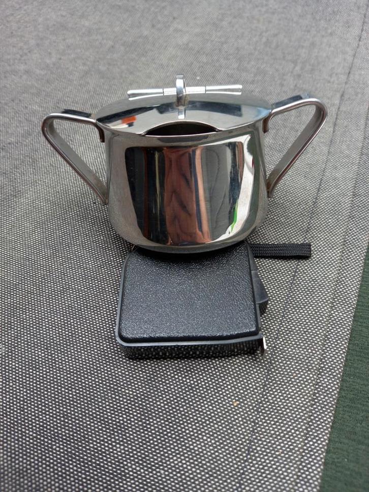 Vintage roestvrij stalen suikerpot van Alessi, 70er jaren., Huis en Inrichting, Keuken | Potten en Pannen, Gebruikt, Pot, Bus of Blik