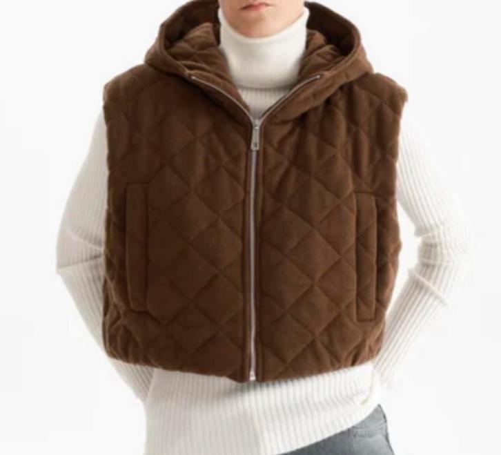 LUMINA korte bodywarmer met capuchon bruin mt S en mt M, Kleding | Dames, Bodywarmers, Nieuw, Bruin, Verzenden
