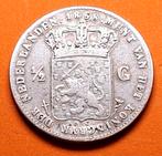 Halve Gulden 1858 Willem 3, Postzegels en Munten, Munten | Nederland, ½ gulden, Zilver, Koning Willem II, Losse munt