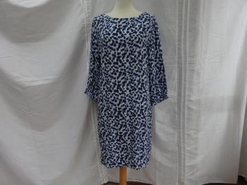 HEMA blauw/wit/grijze soepele jurk - maat M