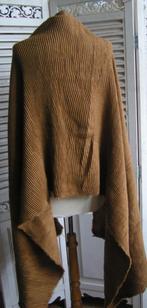 bruine geplisseerde sjaal nr XX 762, Verzenden, Zo goed als nieuw, Maat 46/48 (XL) of groter, Sjaal