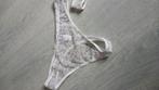 Witte String met Bloemenprint - XL, Verzenden, Wit, String