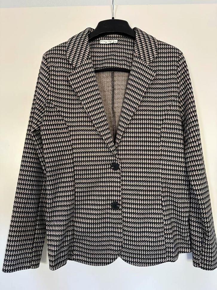 Stijlvol Colbert Jasje - Pepita Print, Kleding | Dames, Jasjes, Kostuums en Pakken, Zo goed als nieuw, Jasje, Maat 38/40 (M), Zwart