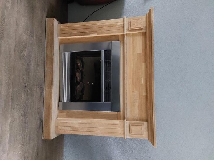 Elektrische RVS haard met ombouw, Huis en Inrichting, Haarden, Zo goed als nieuw, Elektrische haard, Ophalen