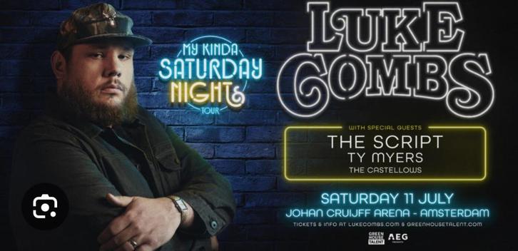 Vip Parkeer ticket Luke Combs 11 juli P1 en P-Dome ArenA, Tickets en Kaartjes, Concerten | Pop, Drie personen of meer, Juli