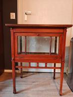 Antiek Theekastje - mooie staat - hout - glas - messing, Ophalen