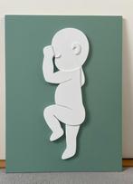 Wanddecoratie / Geboortebord van hout met reliëf - "baby", Ophalen of Verzenden, Nieuw