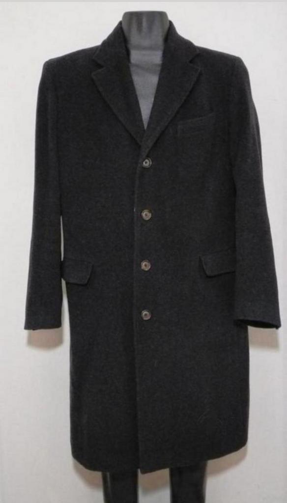 Antracietgrijze mantel met cashmere van Maison de Bonneterie, Kleding | Heren, Jassen | Winter, Zo goed als nieuw, Maat 56/58 (XL)