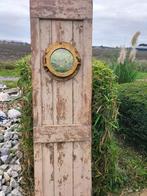 Deur antiek met patrijspoort, Doe-het-zelf en Verbouw, Ophalen, Gebruikt, Binnendeur, 200 tot 215 cm