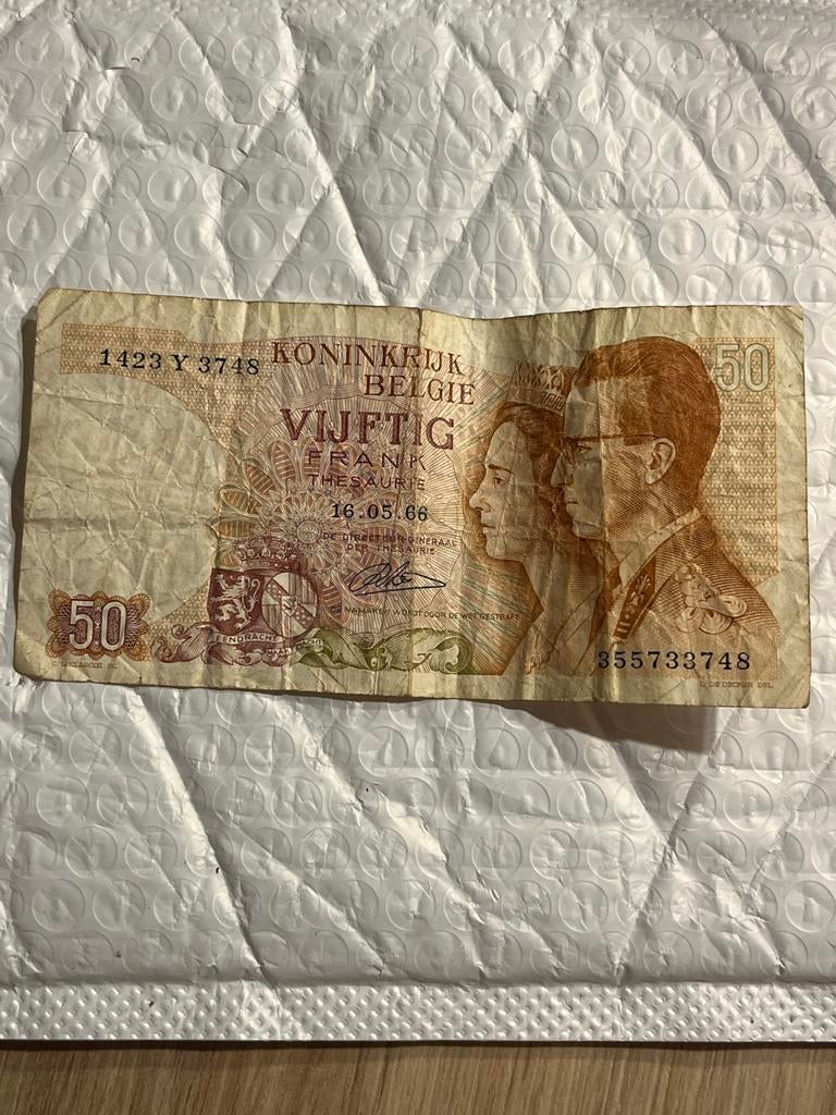 Belgische 50 frank biljet 1966, Postzegels en Munten, Bankbiljetten | België, Ophalen of Verzenden, Los biljet