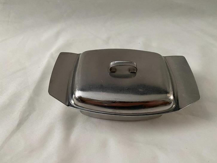 Design RVS Botervloot met deksel  Efferib? Italy, Huis en Inrichting, Keuken | Servies, Gebruikt, Overige typen, Overige stijlen