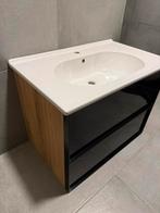 Modern badmeubel 80 cm – zwart eiken – incl. wasbak, Ophalen, 50 tot 100 cm, Zo goed als nieuw, Minder dan 100 cm